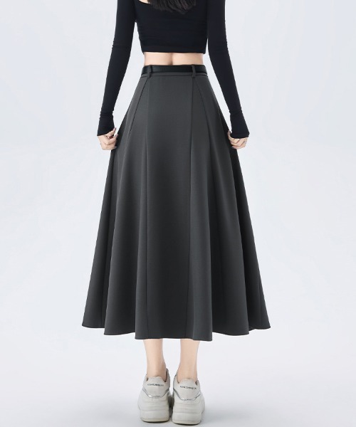ReRe（リリ）の「タック入りAラインミディスカート（スカート・レディース・グレー/ブラック/グレイッシュベージュ・SMALL/MEDIUM/LARGE/X-LARGE）」の13枚目の写真