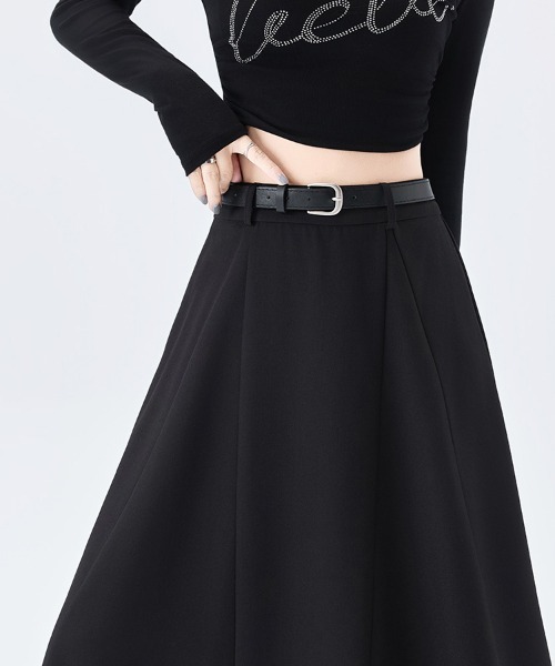 ReRe（リリ）の「タック入りAラインミディスカート（スカート・レディース・グレー/ブラック/グレイッシュベージュ・SMALL/MEDIUM/LARGE/X-LARGE）」の19枚目の写真