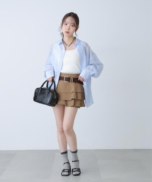 FREE'S MART(フリーズマート)の「◆ティアードフリルベルト付きミニスカート(スカート・レディース・ベージュ/ホワイト・MEDIUM/SMALL)」の16枚目の写真