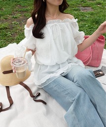 unnu（ユヌ）の「シフォンオフショルブラウス（シャツ/ブラウス）」