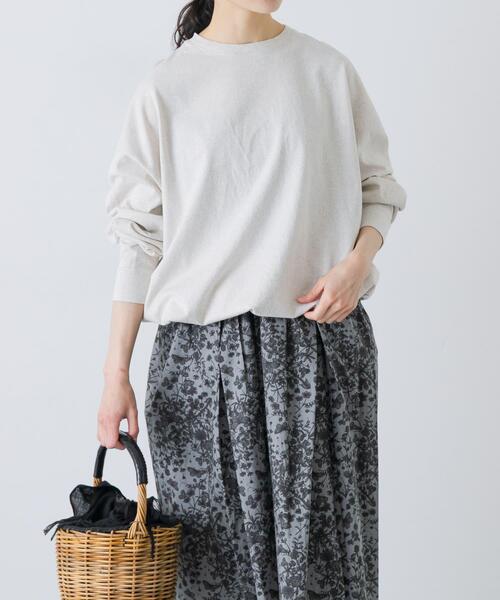 かぐれ(カグレ)の「コットンドロストヘムカットソー(Tシャツ/カットソー・レディース・グレー/オートミール・FREE)」の2枚目の写真