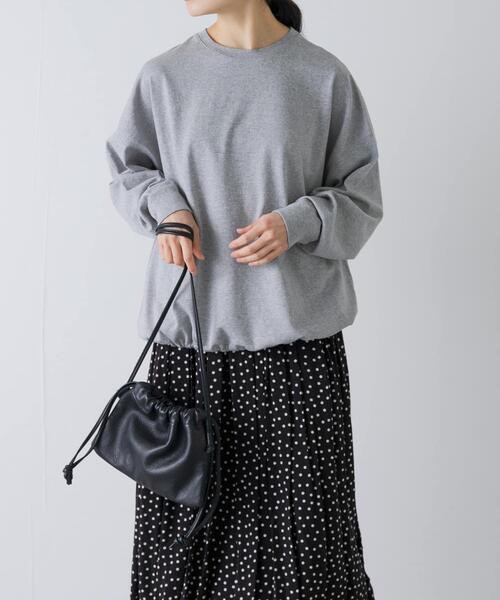 かぐれ(カグレ)の「コットンドロストヘムカットソー(Tシャツ/カットソー・レディース・グレー/オートミール・FREE)」の3枚目の写真