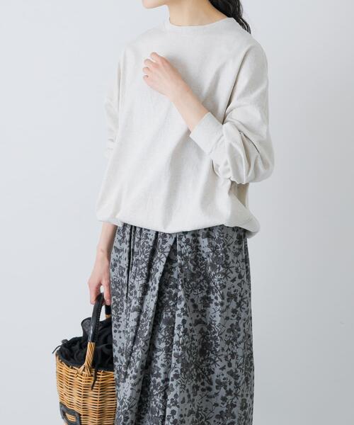 かぐれ(カグレ)の「コットンドロストヘムカットソー(Tシャツ/カットソー・レディース・グレー/オートミール/ブラック・FREE)」の4枚目の写真