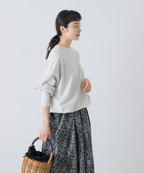 かぐれ(カグレ)の「コットンドロストヘムカットソー(Tシャツ/カットソー・レディース・グレー/オートミール/ブラック・FREE)」の5枚目の写真