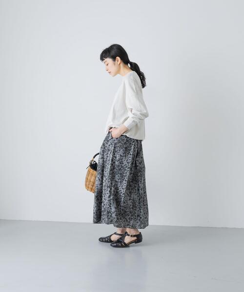 かぐれ(カグレ)の「コットンドロストヘムカットソー(Tシャツ/カットソー・レディース・グレー/オートミール/ブラック・FREE)」の9枚目の写真