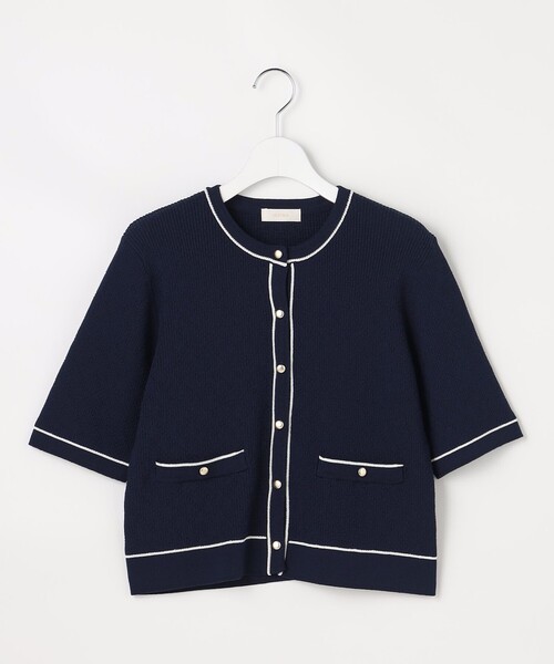 ANY SIS（エニィスィス）の「バイカラーニット カーディガン（カーディガン/ボレロ・レディース・ホワイト系/スカイブルー系/黄土色系/ネイビー系・X-SMALL）」の17枚目の写真