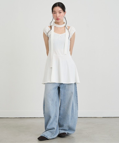 NUJOH(ヌゾ)の「Choker Set Mini Dress / チョーカーセットミニワンピース(ワンピース・レディース・ブラック/アイボリー/グレー・FREE)」の19枚目の写真