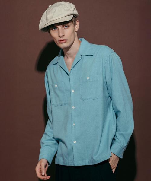 Schott（ショット）の「Schott/ショット/HV SHIRT PLAIN/ヘンプビスコース シャツ プレーン（シャツ/ブラウス・メンズ・ピンク/ミント/ネイビー・M/XL/L/2XL）」の2枚目の写真