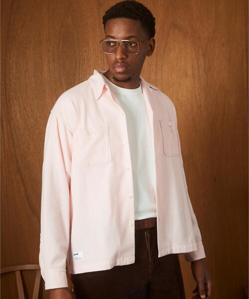 Schott（ショット）の「Schott/ショット/HV SHIRT PLAIN/ヘンプビスコース シャツ プレーン（シャツ/ブラウス・メンズ・ピンク/ミント/ネイビー・M/XL/L/2XL）」の4枚目の写真