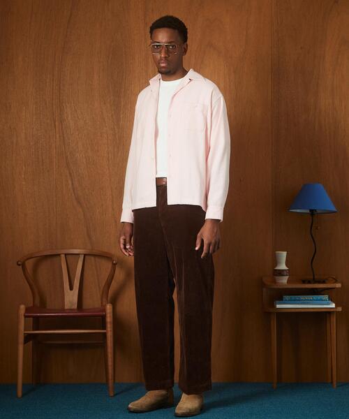 Schott（ショット）の「Schott/ショット/HV SHIRT PLAIN/ヘンプビスコース シャツ プレーン（シャツ/ブラウス・メンズ・ピンク/ミント/ネイビー・M/XL/L/2XL）」の5枚目の写真
