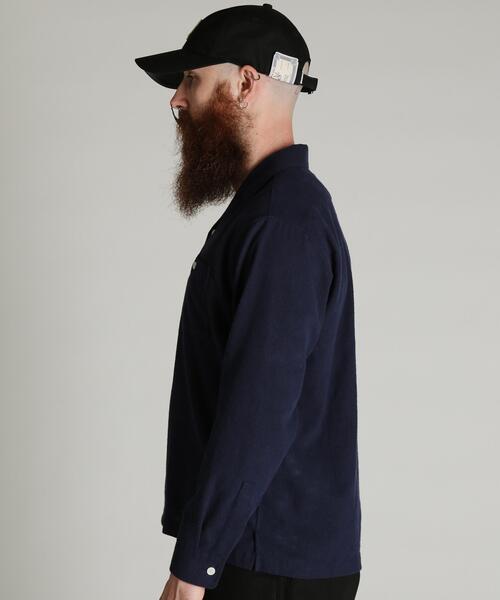 Schott（ショット）の「Schott/ショット/HV SHIRT PLAIN/ヘンプビスコース シャツ プレーン（シャツ/ブラウス・メンズ・ピンク/ミント/ネイビー・M/XL/L/2XL）」の10枚目の写真