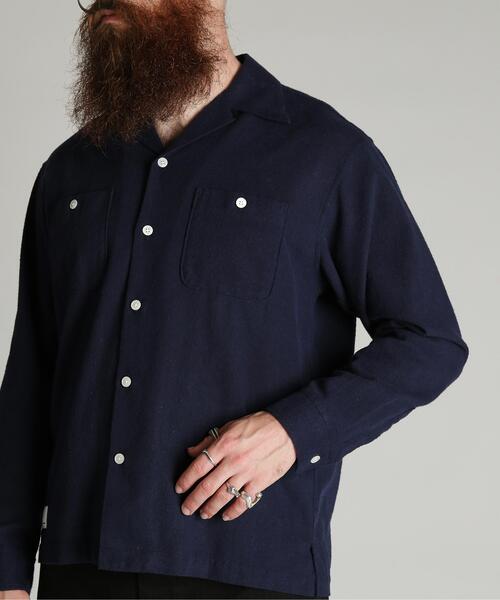 Schott（ショット）の「Schott/ショット/HV SHIRT PLAIN/ヘンプビスコース シャツ プレーン（シャツ/ブラウス・メンズ・ピンク/ミント/ネイビー・M/XL/L/2XL）」の13枚目の写真