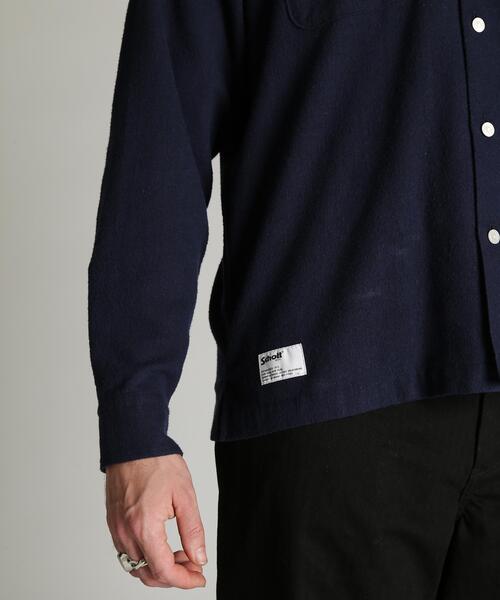 Schott（ショット）の「Schott/ショット/HV SHIRT PLAIN/ヘンプビスコース シャツ プレーン（シャツ/ブラウス・メンズ・ピンク/ミント/ネイビー・M/XL/L/2XL）」の14枚目の写真