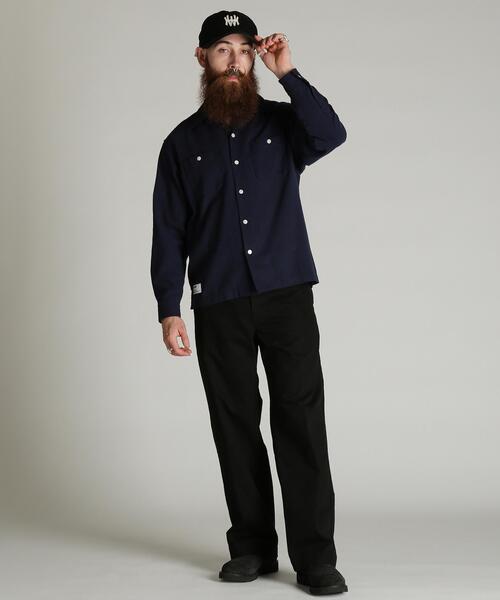 Schott（ショット）の「Schott/ショット/HV SHIRT PLAIN/ヘンプビスコース シャツ プレーン（シャツ/ブラウス・メンズ・ピンク/ミント/ネイビー・M/XL/L/2XL）」の16枚目の写真