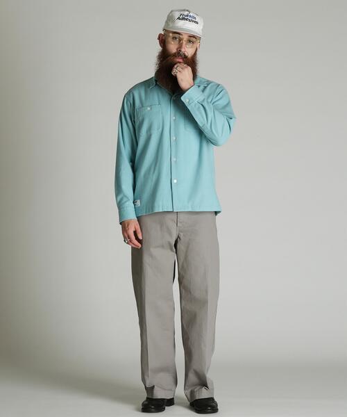 Schott（ショット）の「Schott/ショット/HV SHIRT PLAIN/ヘンプビスコース シャツ プレーン（シャツ/ブラウス・メンズ・ピンク/ミント/ネイビー・M/XL/L/2XL）」の21枚目の写真