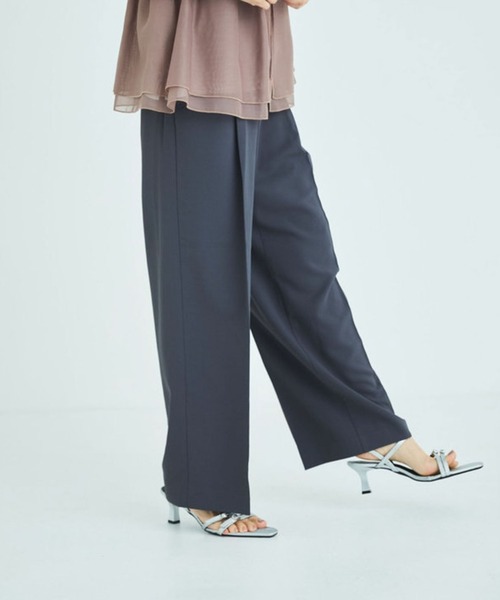 Liora by archives（リオラバイアルシーヴ）の「ジョーゼットタックパンツ（スラックス・レディース・グリーン/チャコールグレー/アイボリー・SMALL/MEDIUM/LARGE/P/S）」の16枚目の写真