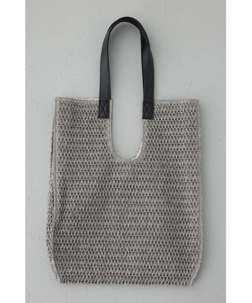 AZUL by moussy(アズールバイマウジー)の「ペーパーメッシュトート(トートバッグ・レディース・グレー/ベージュ・FREE)」の2枚目の写真