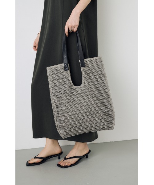 AZUL by moussy(アズールバイマウジー)の「ペーパーメッシュトート(トートバッグ・レディース・グレー/ベージュ・FREE)」の3枚目の写真