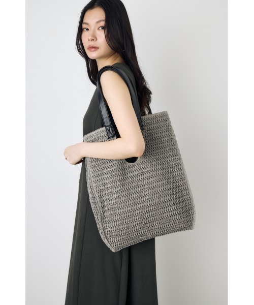 AZUL by moussy(アズールバイマウジー)の「ペーパーメッシュトート(トートバッグ・レディース・グレー/ベージュ・FREE)」の4枚目の写真