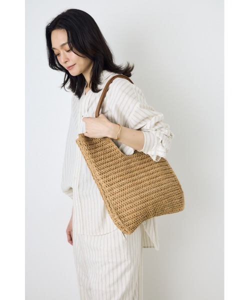 AZUL by moussy(アズールバイマウジー)の「ペーパーメッシュトート(トートバッグ・レディース・グレー/ベージュ・FREE)」の12枚目の写真