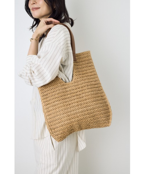 AZUL by moussy(アズールバイマウジー)の「ペーパーメッシュトート(トートバッグ・レディース・グレー/ベージュ・FREE)」の13枚目の写真