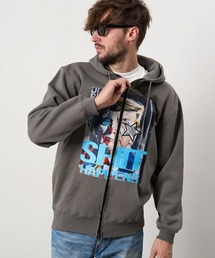 STUD MUFFIN（スタッドマフィン）の「mpa4119- T-C裏毛起毛 SHITHAPPENS ＄スターパッチワークリメイク ビックジップパーカー(624-02922)（パーカー）」