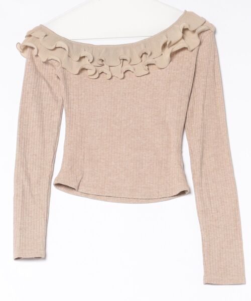 M DOLLY(エムドリー)の「Frill Thalia tiered rib tops / フリルタリアティアードトップス(ニット/セーター・レディース・アイボリー/ベージュ・FREE)」の19枚目の写真