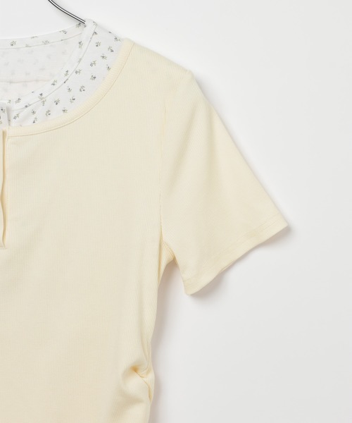 3.3 Field Trip (3.3フィールドトリップ)の「3.3 Field Trip/レイヤードヘンリーネックトップス(Tシャツ/カットソー・レディース・ブラック/ネイビー/グレー/ピンク/イエロー・FREE)」の21枚目の写真