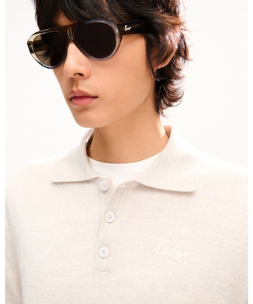 KENZO(ケンゾー)の「'KENZO Signature' エンブロイダリー ポロ イン メリノ ウール(ポロシャツ・メンズ・グレー系その他・SMALL/MEDIUM)」の3枚目の写真