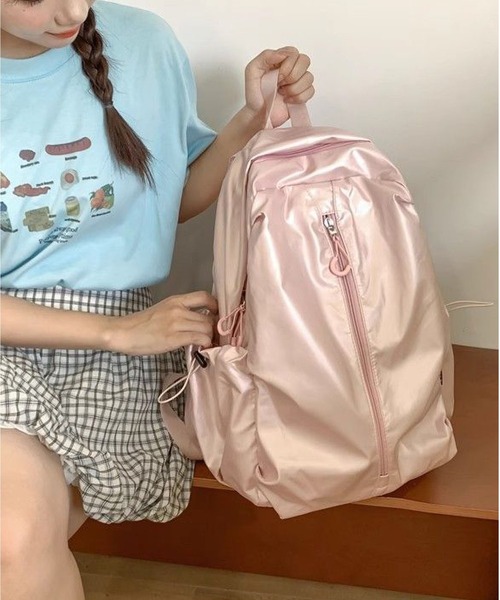 LA VORAGINE(ラ ヴォラジネ)の「高品質ナノ撥水マルチファンクションリュックPCA4サイズ対応軽量型(バックパック/リュック・レディース・ブラック/ピンク/シルバー・FREE)」の10枚目の写真