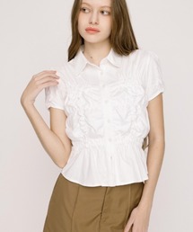 SLY（スライ）の「RANDOM SHIRRING CUT TOPS ランダムシャーリングカットトップス 春服 夏服（Tシャツ/カットソー）」