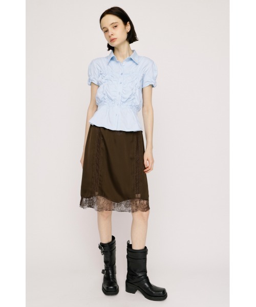 SLY(スライ)の「RANDOM SHIRRING CUT TOPS ランダムシャーリングカットトップス 春服 夏服(Tシャツ/カットソー・レディース・ブラック/ライトブルー/オフホワイト/ライトイエロー/杢グレー・FREE)」の22枚目の写真