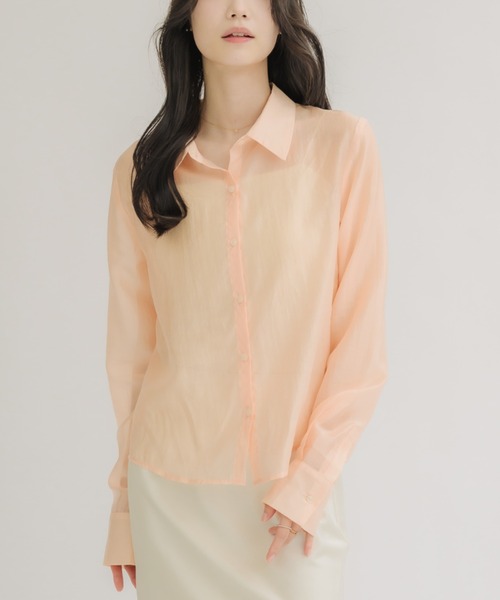 NEUNA(ヌナ)の「【夏に大活躍!冷房/紫外線/日焼け対策にも◎】ソフトシアーシャツ(シャツ/ブラウス・レディース・アイボリー/ブラック/ピンク・FREE)」の3枚目の写真