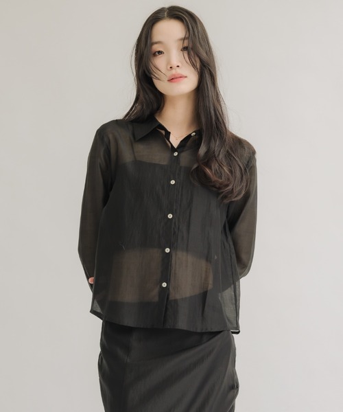 NEUNA(ヌナ)の「【夏に大活躍!冷房/紫外線/日焼け対策にも◎】ソフトシアーシャツ(シャツ/ブラウス・レディース・アイボリー/ブラック/ピンク・FREE)」の22枚目の写真