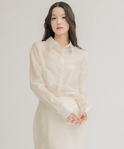NEUNA(ヌナ)の「【夏に大活躍!冷房/紫外線/日焼け対策にも◎】ソフトシアーシャツ(シャツ/ブラウス・レディース・アイボリー/ブラック/ピンク・FREE)」の13枚目の写真