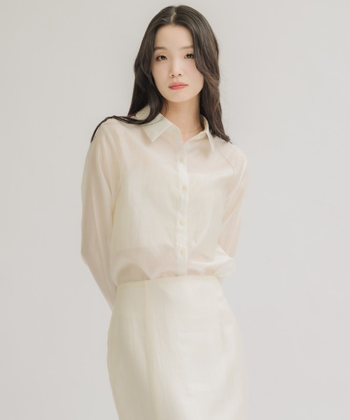 NEUNA(ヌナ)の「【夏に大活躍!冷房/紫外線/日焼け対策にも◎】ソフトシアーシャツ(シャツ/ブラウス・レディース・アイボリー/ブラック/ピンク・FREE)」の14枚目の写真