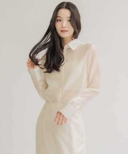 NEUNA(ヌナ)の「【夏に大活躍!冷房/紫外線/日焼け対策にも◎】ソフトシアーシャツ(シャツ/ブラウス・レディース・アイボリー/ブラック/ピンク・FREE)」の16枚目の写真