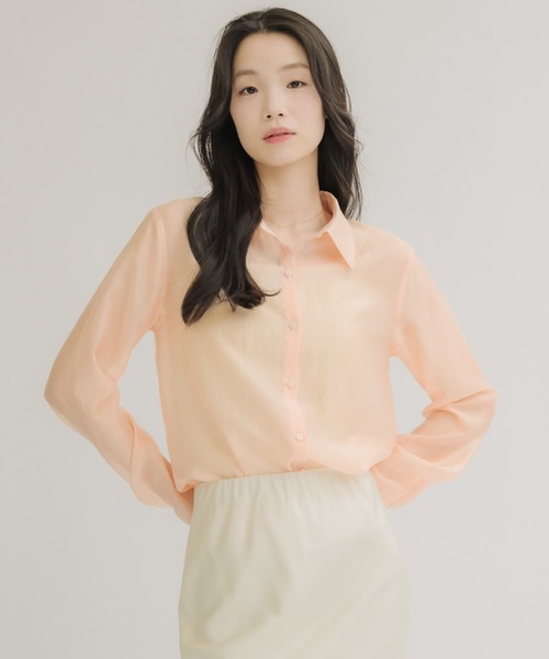 NEUNA(ヌナ)の「【夏に大活躍!冷房/紫外線/日焼け対策にも◎】ソフトシアーシャツ(シャツ/ブラウス・レディース・アイボリー/ブラック/ピンク・FREE)」の5枚目の写真