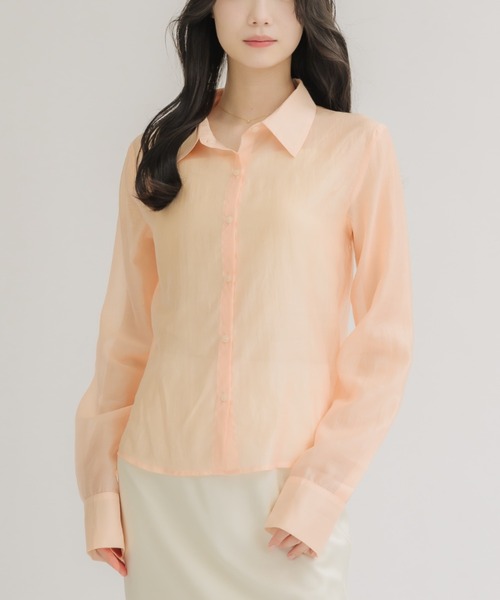 NEUNA(ヌナ)の「【夏に大活躍!冷房/紫外線/日焼け対策にも◎】ソフトシアーシャツ(シャツ/ブラウス・レディース・アイボリー/ブラック/ピンク・FREE)」の4枚目の写真