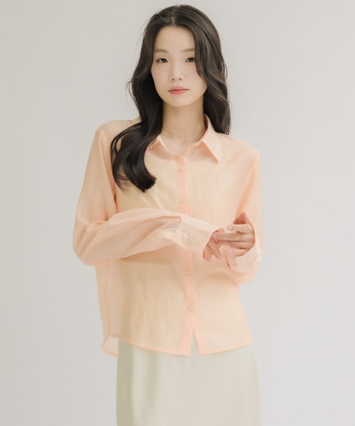 NEUNA(ヌナ)の「【夏に大活躍!冷房/紫外線/日焼け対策にも◎】ソフトシアーシャツ(シャツ/ブラウス・レディース・アイボリー/ブラック/ピンク・FREE)」の6枚目の写真