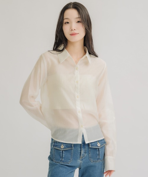 NEUNA(ヌナ)の「【夏に大活躍!冷房/紫外線/日焼け対策にも◎】ソフトシアーシャツ(シャツ/ブラウス・レディース・アイボリー/ブラック/ピンク・FREE)」の8枚目の写真
