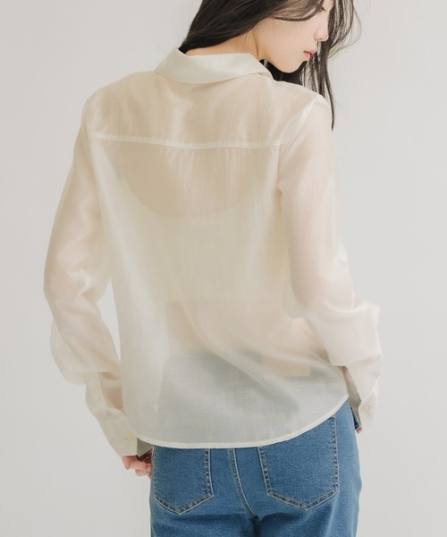 NEUNA(ヌナ)の「【夏に大活躍!冷房/紫外線/日焼け対策にも◎】ソフトシアーシャツ(シャツ/ブラウス・レディース・アイボリー/ブラック/ピンク・FREE)」の18枚目の写真