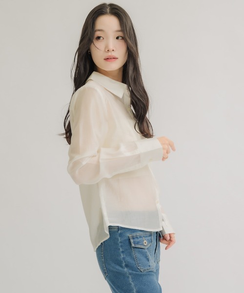 NEUNA(ヌナ)の「【夏に大活躍!冷房/紫外線/日焼け対策にも◎】ソフトシアーシャツ(シャツ/ブラウス・レディース・アイボリー/ブラック/ピンク・FREE)」の11枚目の写真