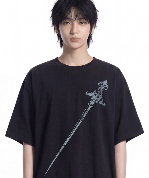 GRAVER（グレーバー）の「[ユニセックス]SWORD 半袖Tシャツ_2カラー（Tシャツ/カットソー・レディース・ブラック/ホワイト・SMALL/MEDIUM/LARGE/X-SMALL）」の6枚目の写真