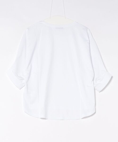 m.f.editorial(エムエフエディトリアル)の「【ストレッチ 接触冷感】m.f.エディトリアル レディース 袖タック クルーネック プルオーバー(Tシャツ/カットソー・レディース・ホワイト/ライトグレー/オレンジ・MEDIUM/LARGE)」の4枚目の写真