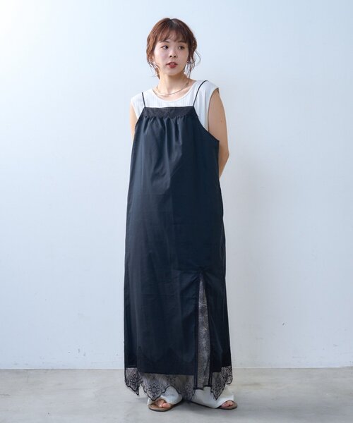 CIAOPANIC TYPY(チャオパニックティピー)の「【willow】スカラップレースキャミワンピース(ワンピース・レディース・ブラック/ブラウン・ONE SIZE)」の6枚目の写真