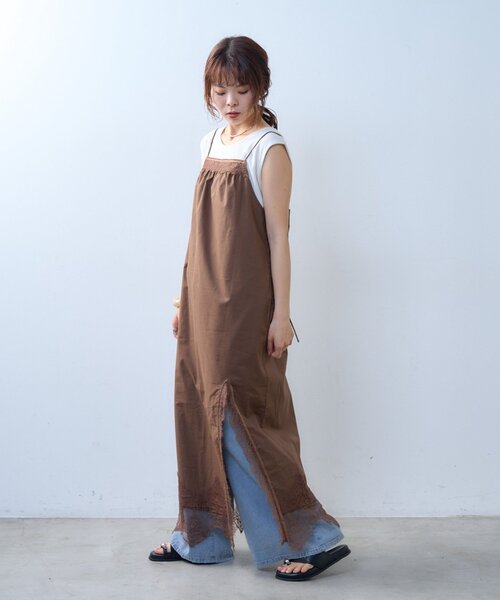 CIAOPANIC TYPY(チャオパニックティピー)の「【willow】スカラップレースキャミワンピース(ワンピース・レディース・ブラック/ブラウン・ONE SIZE)」の22枚目の写真