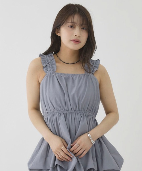 archives(アルシーヴ)の「【360度かわいい主役級バルーンワンピ】タックバルーンノースリギャザーワンピース(ワンピース・レディース・ブラック/グレー/アイボリー・MEDIUM)」の3枚目の写真