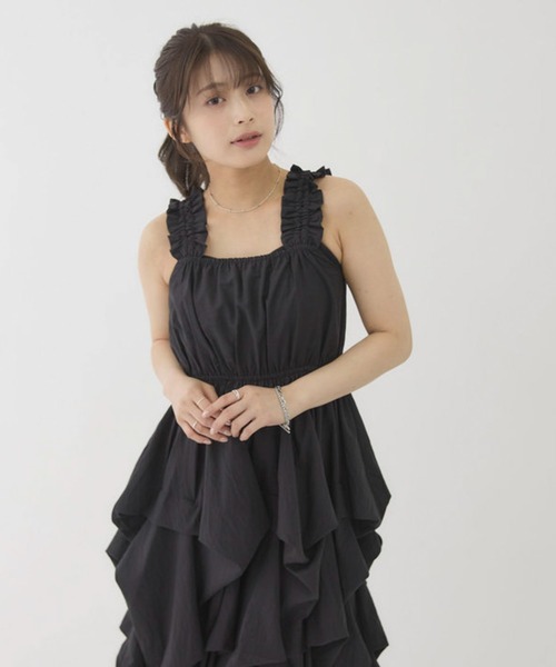archives(アルシーヴ)の「【360度かわいい主役級バルーンワンピ】タックバルーンノースリギャザーワンピース(ワンピース・レディース・ブラック/グレー/アイボリー・MEDIUM)」の6枚目の写真