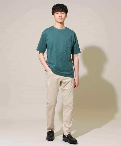 a.v.v(アーヴェヴェ)の「【接触冷感./イージーケア/洗濯機で洗える/毛玉になりにくい】スラブメランジセミワイドシルエットカットソー(Tシャツ/カットソー・メンズ・ブルー/グリーン/ホワイト・50/48/46)」の10枚目の写真
